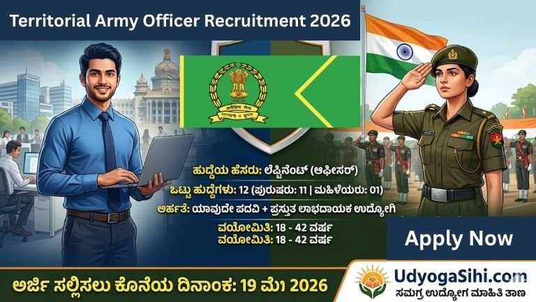 Territorial Army Officer Recruitment 2026