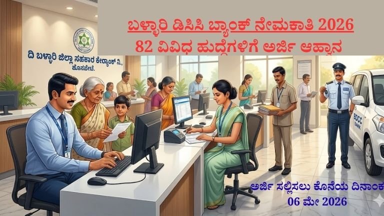 Bellary DCC Bank Recruitment 2026: Applications invited for 82 various posts