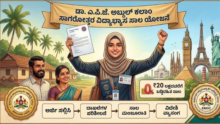 KMDC ಸಾಗರೋತ್ತರ ಶೈಕ್ಷಣಿಕ ಸಾಲ ಯೋಜನೆ 2026: ವಿದೇಶಿ ಶಿಕ್ಷಣಕ್ಕೆ ₹20 ಲಕ್ಷ ಸಾಲ! ಹೊಸ ನಿಯಮಗಳು ಮತ್ತು ಅರ್ಜಿ ವಿವರಗಳು.
